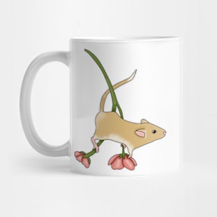 Cute golden gerbil on a flower Mug